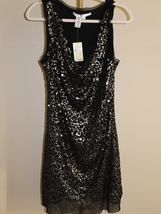 Max Studio Dresses & Skirts - Women's Max Studio Black Sequin Swing Dress, Size Large